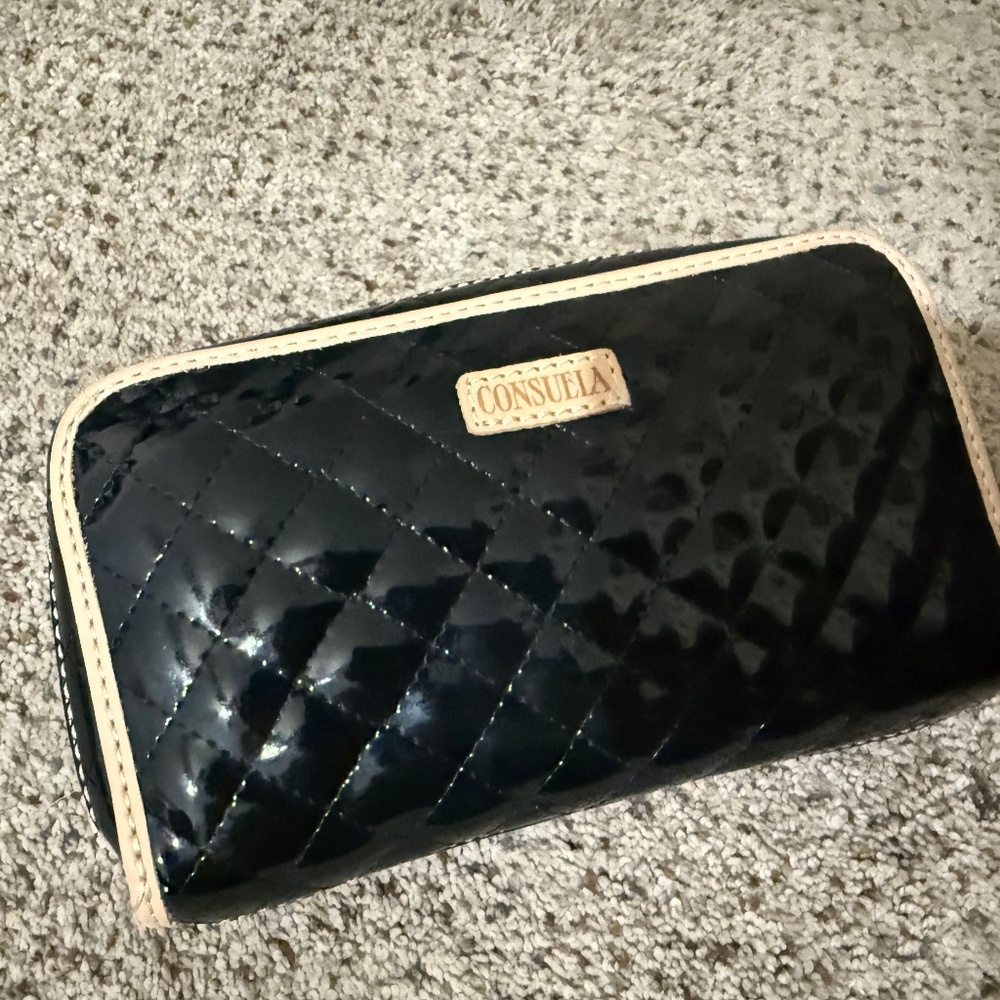Consuela Black and Tan Quilted Wallet Jax